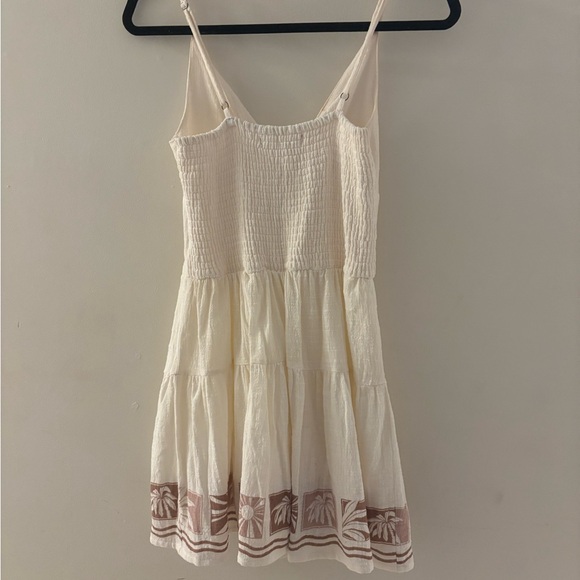 Ocean Drive Linen Cream and Brown Mini Dress - Picture 2 of 2